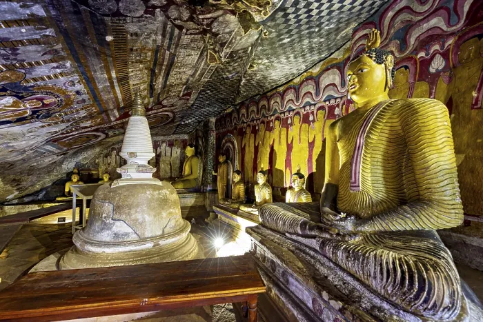 Framed Print : Cave with several Buddha statues and wall paintings Framed Print : Cave with several Buddha statues and wall paintings