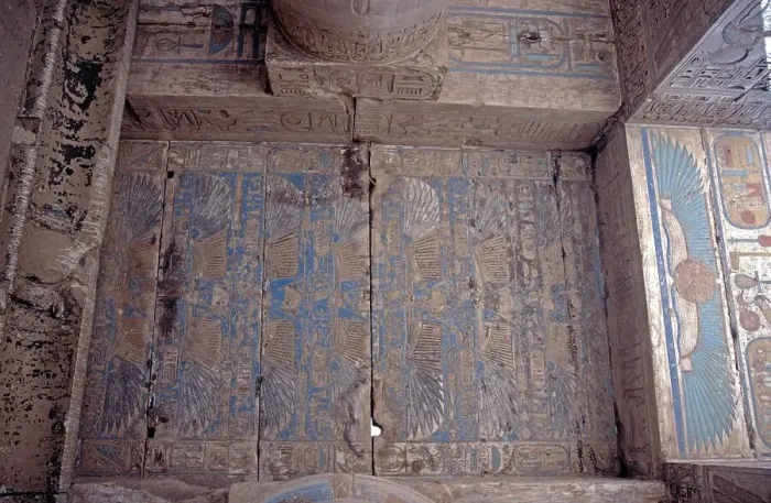 Framed Print : Ceiling of the 2nd pylon, Medinet Habu, Thebes-West, Luxor, Nile Valley, Egypt, September 1989, vintage, retro, old, historical, Africa Framed Print : Ceiling of the 2nd pylon, Medinet Habu, Thebes-West, Luxor, Nile Valley, Egypt, September 1989, vintage, retro, old, historical, Africa