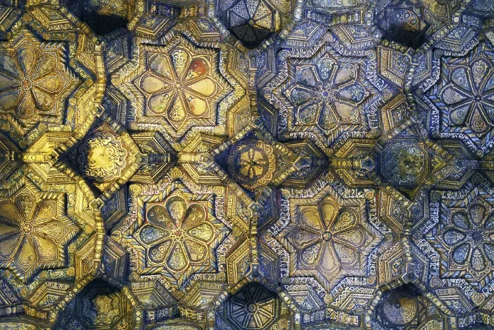 Framed Print : Ceiling in the nave in Arabic carving