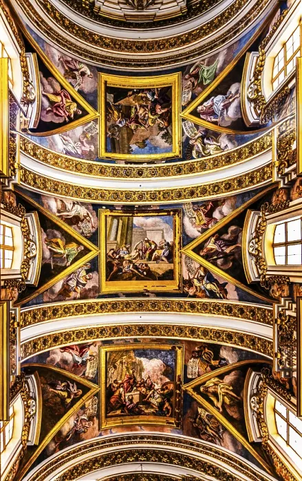 Framed Print : Ceiling paintings, St Paul's Cathedral with magnificent baroque interior