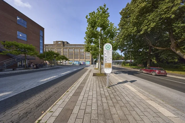 Framed Print : Central bus station ZOB with bus platform 2 and bus platform 3