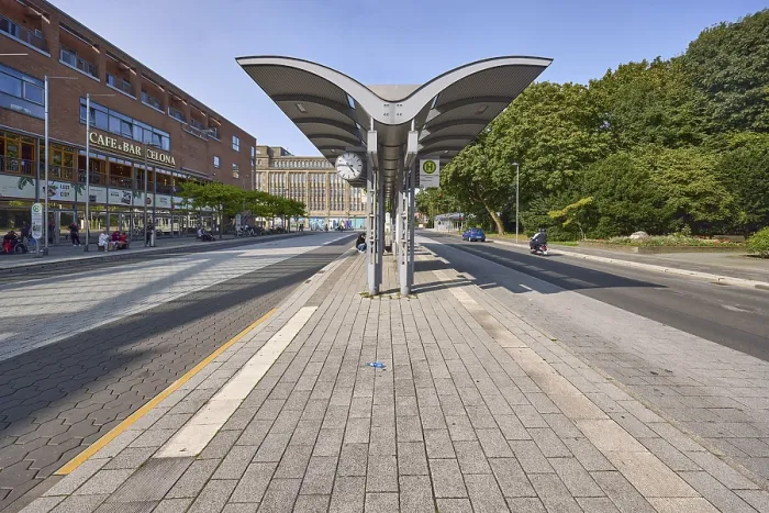 Framed Print : Central bus station ZOB with covered bus platforms 2 and 3