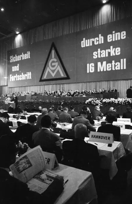 Framed Print : The Central Conference of the Metalworkers Union (IGM) on 5