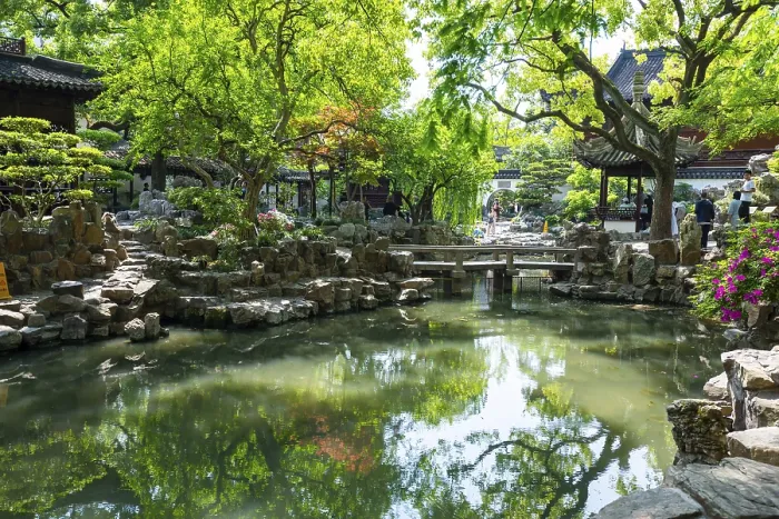 Framed Print : Central lake, pond, Chinese garden Framed Print : Central lake, pond, Chinese garden