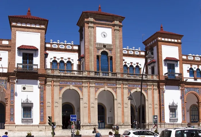 Framed Print : Central station of the Andalusian town Jerez de la Frontera