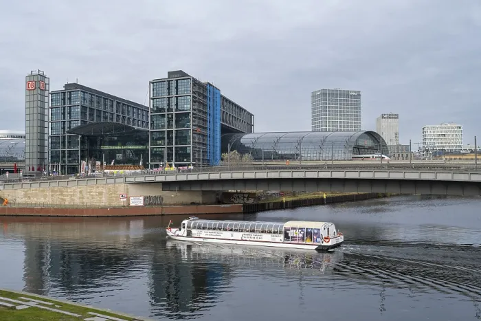 Framed Print : Central Station, Ship on the Spree