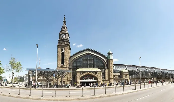 Framed Print : Central Station with Wandelhalle or Promenade Hall, Hamburg, Germany, Europe