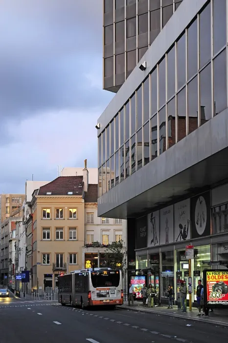 Framed Print : Centre Monnaie at dusk, a commercial building complex Framed Print : Centre Monnaie at dusk, a commercial building complex