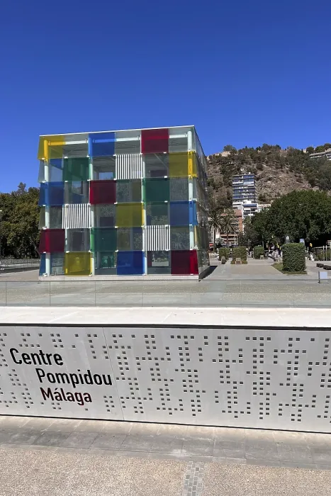 Framed Print : Centre Pompidou Malaga with modern glass architecture in urban space