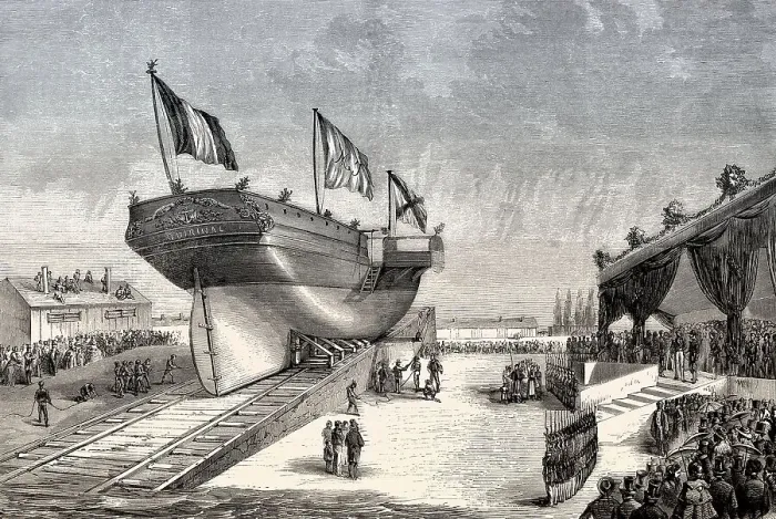 Framed Print : Ceremonial ship launching, La Seyne-sur-Mer