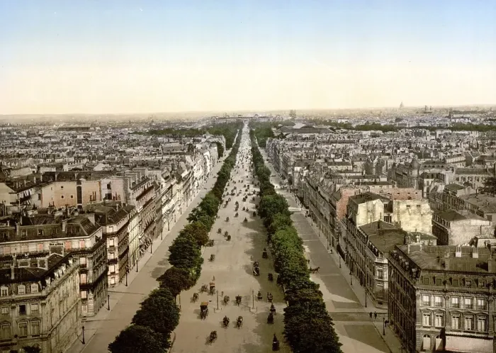 Framed Print : Champs elysees, Paris, France, Historical, c. 1900, digitally restored reproduction from a 19th century original, Europe