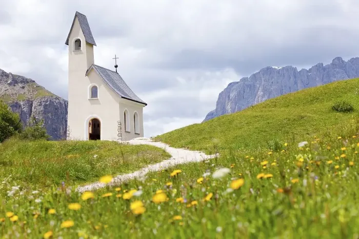 Framed Print : Chapel on the Gardena Pass, Dolomites Framed Print : Chapel on the Gardena Pass, Dolomites