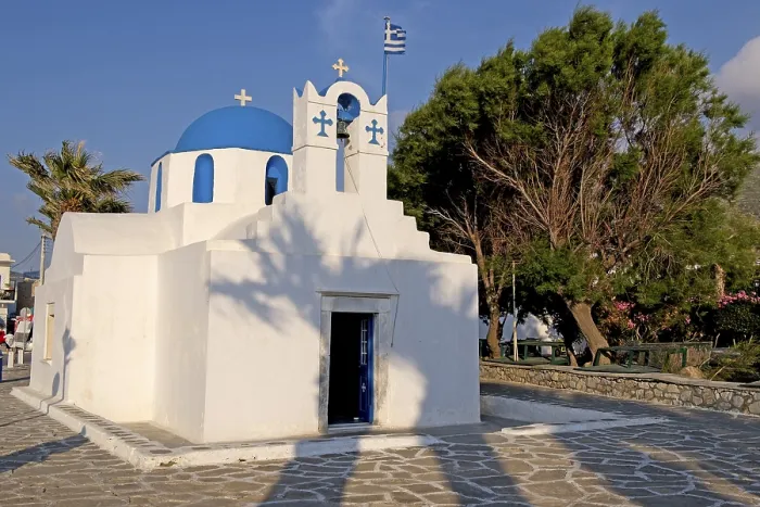 Framed Print : Chapel at the harbour, Parikia Framed Print : Chapel at the harbour, Parikia