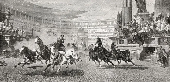 Framed Print : Chariot racer at the Circus Maximus in ancient Rome