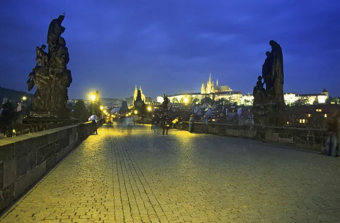 Framed Print : Charles Bridge and the Prague Castle on the HradDany