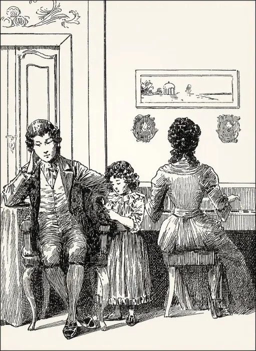Framed Print : Charlotte playing piano, with Werther