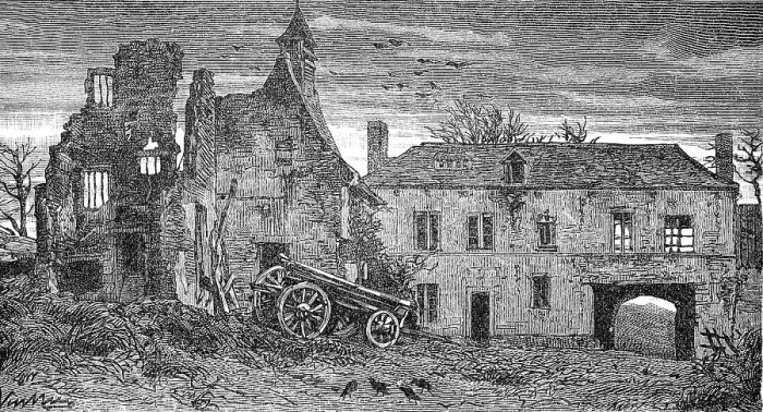 Framed Print : The Chateau dHougoumont, originally Goumont Framed Print : The Chateau dHougoumont, originally Goumont