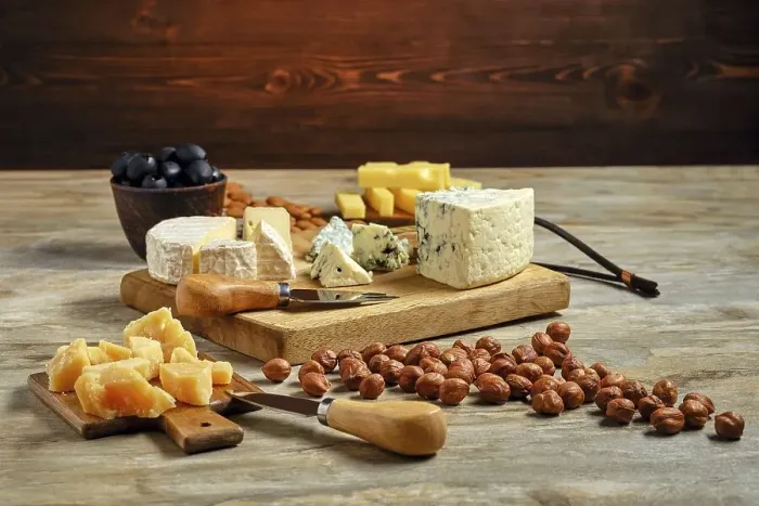 Framed Print : Cheese plate and other snack for wine