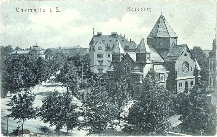 Framed Print : The Chemnitz Synagogue, c. 1905, postcard, Saxony, Germany, digitally enhanced reproduction from a historical original, c. 1900, public domain, Europe