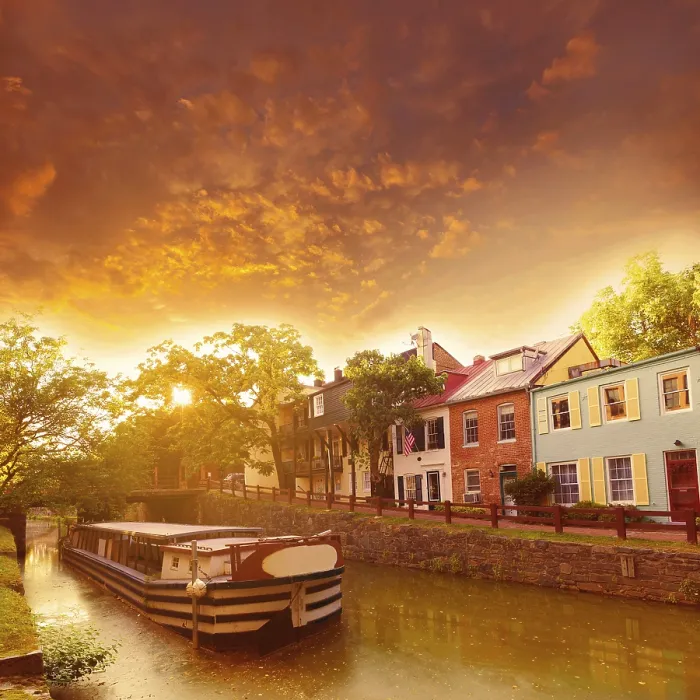 Framed Print : Chesapeake and Ohio Canal National Historical Park in Georgetown Washington DC