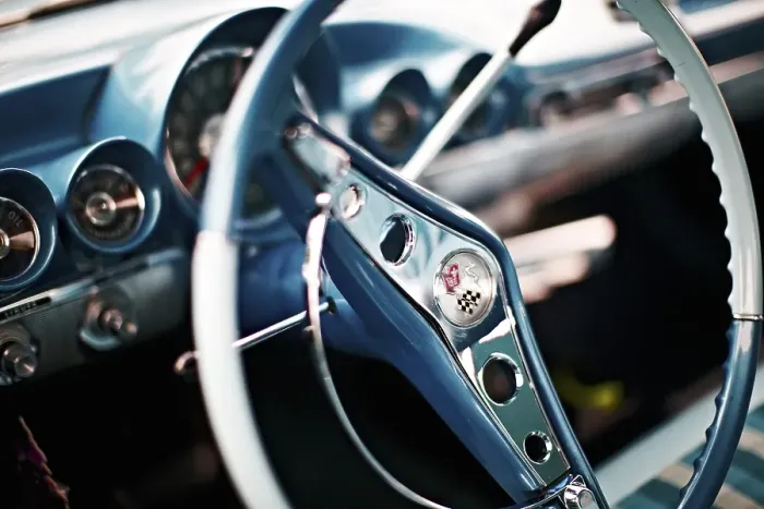 Framed Print : Chevrolet Impala Sedan 1960, cockpit