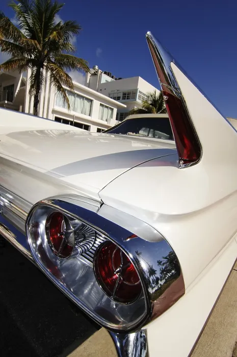Framed Print : Chevrolet with tail fins, Ocean Drive Framed Print : Chevrolet with tail fins, Ocean Drive