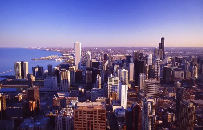 Framed Print : Chicago's Skyline at Lake Michigian