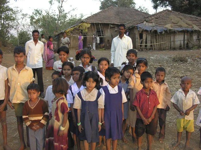 Framed Print : Children, Adivasi Village Panvel