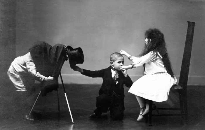 Framed Print : Children photograph hand kiss, 1920