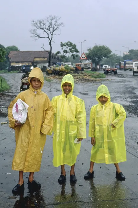 Framed Print : Children in Rain