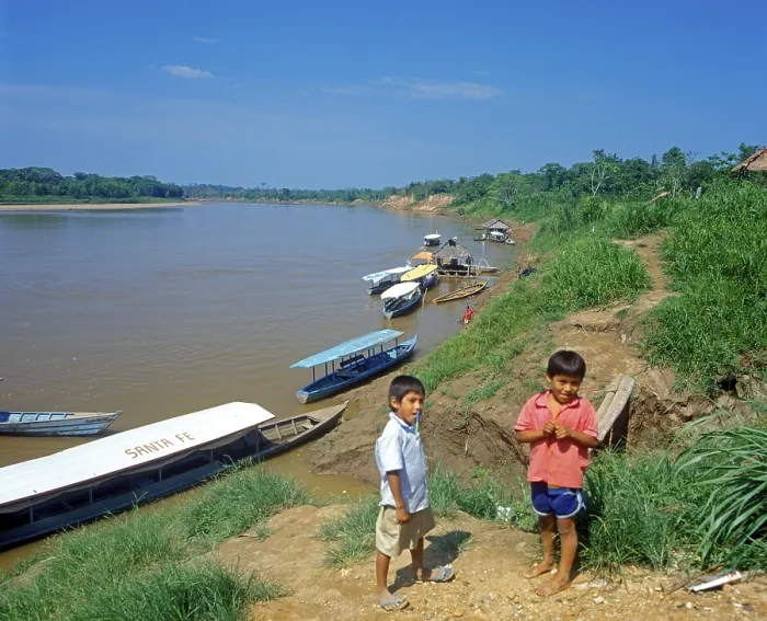 Framed Print : Children, Rio Tambopata, Amazon Basin Framed Print : Children, Rio Tambopata, Amazon Basin