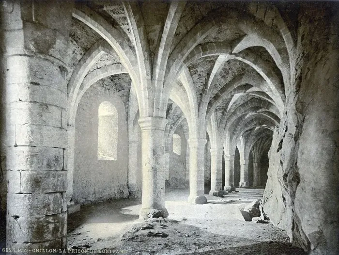 Framed Print : Chillon Castle, interior, Bonivard's Prison