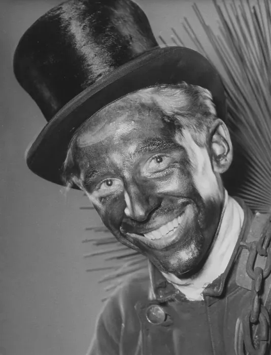 Framed Print : Chimney sweeper laughs, ca. 1960s