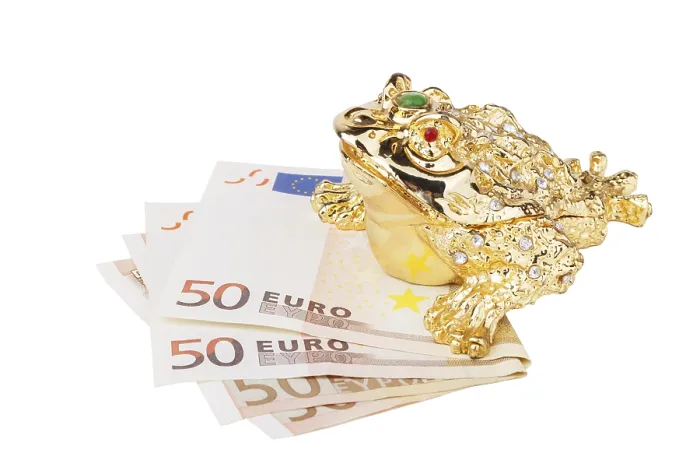 Framed Print : Chinese feng shui lucky money frog sitting on money