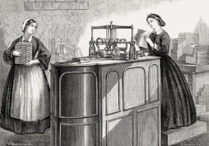 Framed Print : Chocolate packaging machine, Great London Exposition