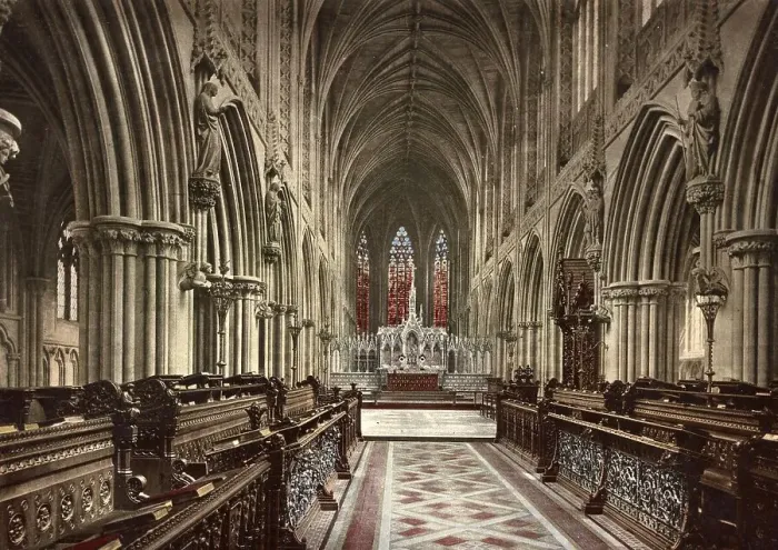 Framed Print : Choir of Lichfield Cathedral is an Episcopal Church of the Church of England