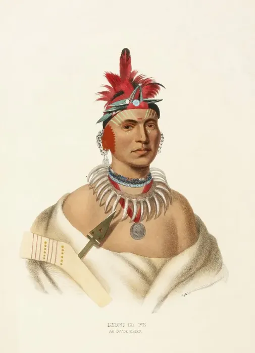 Framed Print : Chono Ca Pe. An Ottoe Chief (ca)