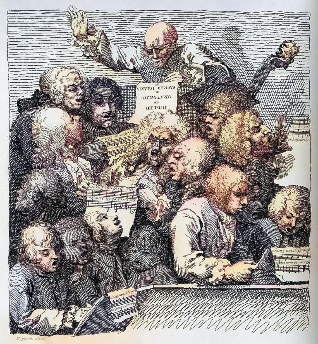 Framed Print : The Chorus From the original picture by Hogarth from The Works of Hogarth published London 1833 Framed Print : The Chorus From the original picture by Hogarth from The Works of Hogarth published London 1833