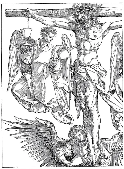 Framed Print : Christ on the Cross with Three Angels