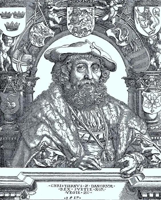 Framed Print : Christian II, and Norway and 1520 Sweden