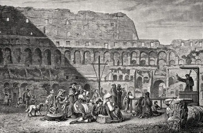 Framed Print : Christian worship at the Colosseum Framed Print : Christian worship at the Colosseum