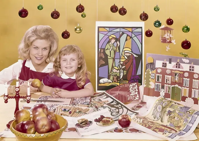 Framed Print : Christmas crafts 1964