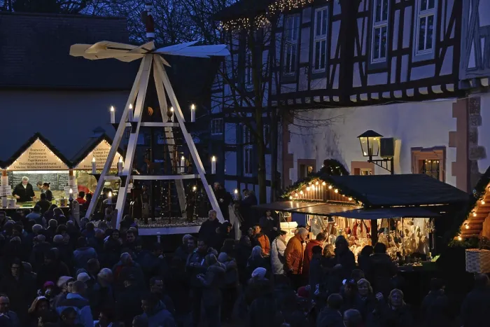 Framed Print : Christmas market, castle, Michelstadt Framed Print : Christmas market, castle, Michelstadt