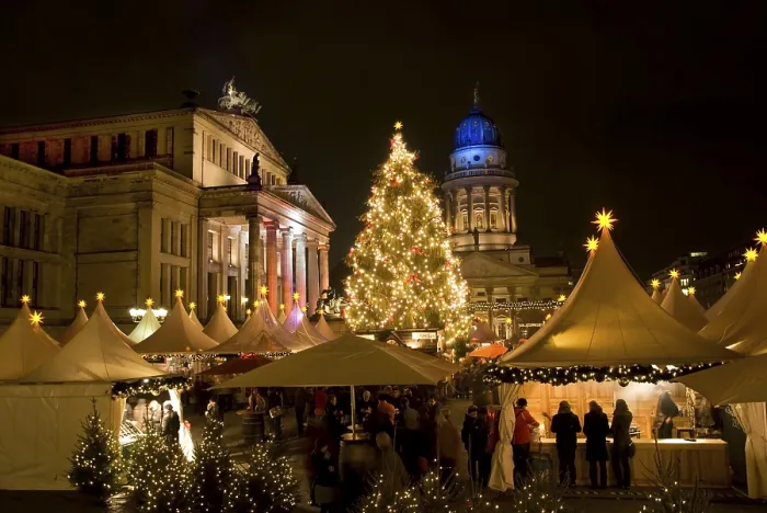 Framed Print : Christmas market at night, Gendarmenmarkt square Framed Print : Christmas market at night, Gendarmenmarkt square