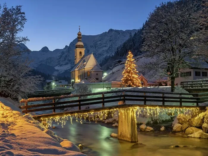 Framed Print : Christmas parish church of St Sebastian, blue hour, Ramsau, Ramsau near Berchtesgaden, Bavaria Framed Print : Christmas parish church of St Sebastian, blue hour, Ramsau, Ramsau near Berchtesgaden, Bavaria