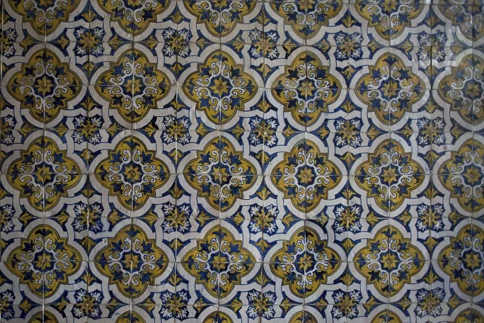 Framed Print : Christusritterburg, wall tiles in the area of the cloister of the tombs