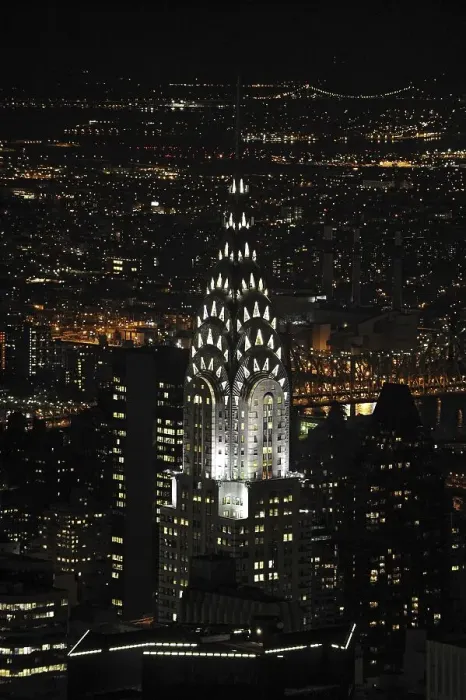 Framed Print : Chrysler Building as seen from the Empire State Building at night