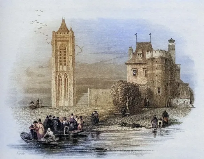 Framed Print : Church in Gorcum around 1850, Holland