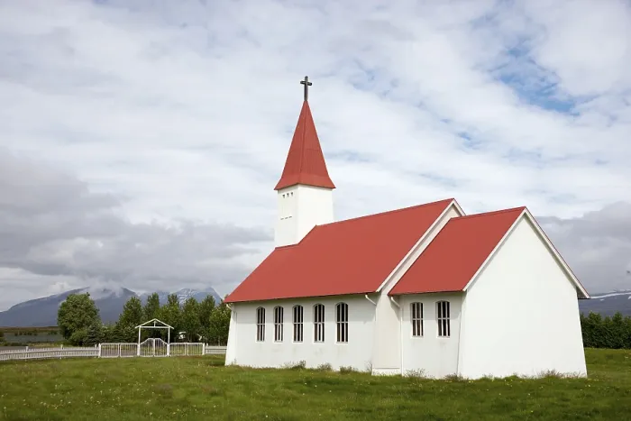 Framed Print : Church, Heydalir, Iceland, Europe
