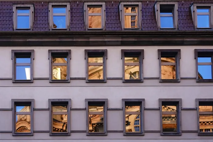 Framed Print : Church of Our Lady Dresden reflected in windows